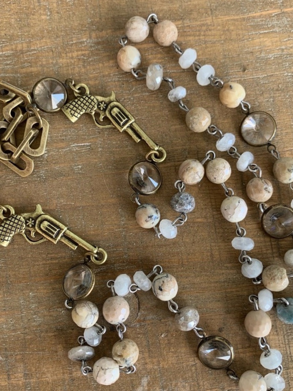 French Kande 45 inch pistolette long necklace